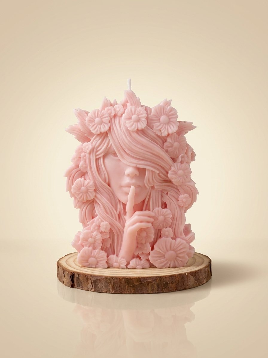 Vela Escultural · Dama de las Flores — Velas de soja · Aromas con Encanto