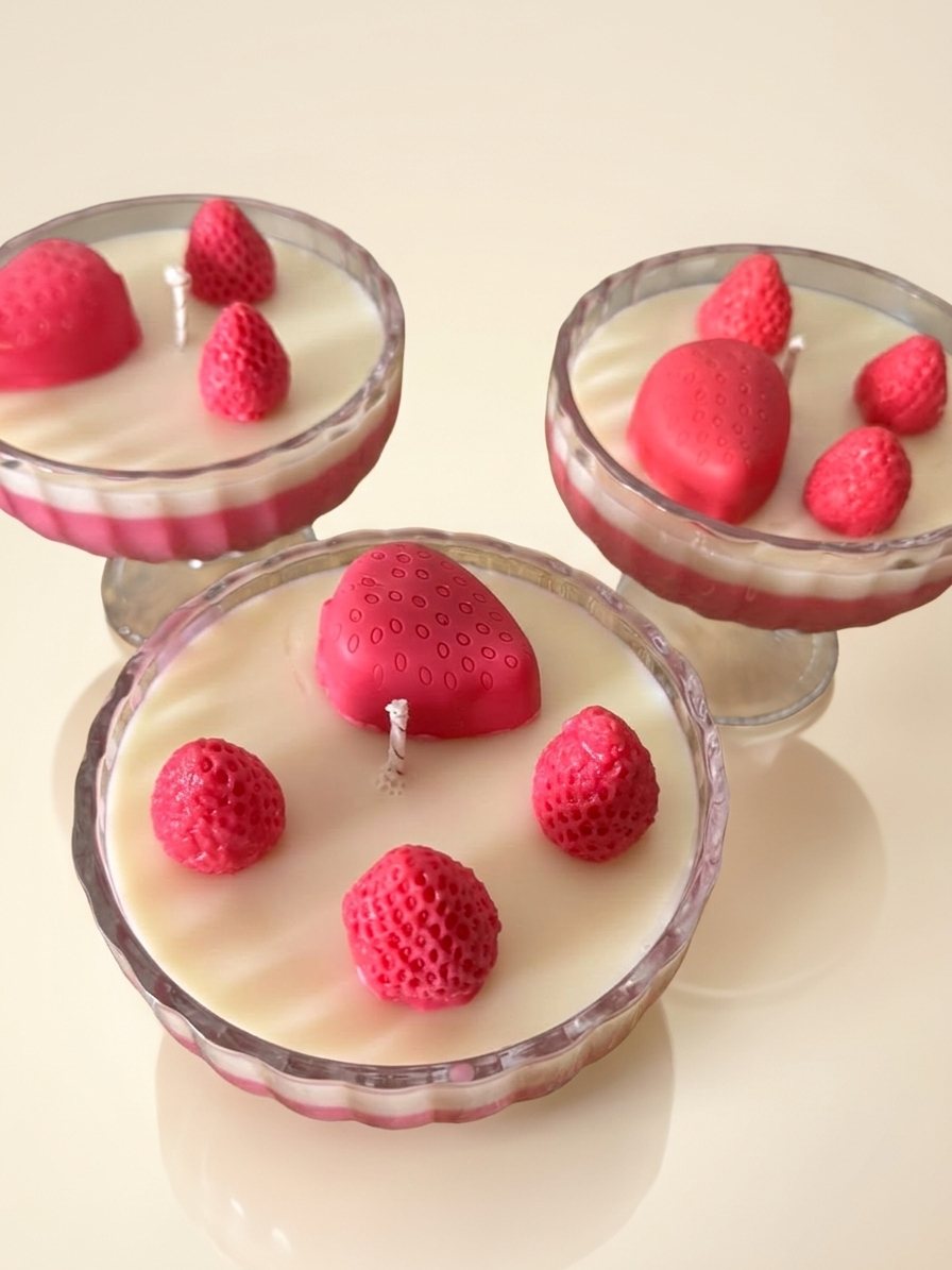 Vela Postre · Fresas con Nata — Velas de soja · Aromas con Encanto
